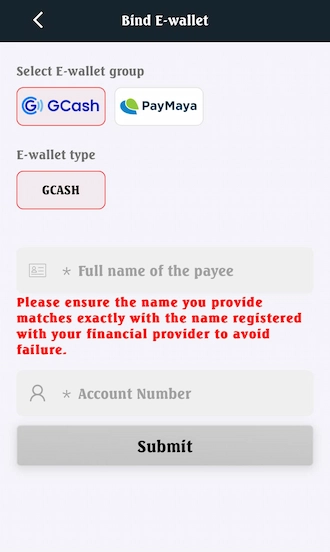 💥Step 2: Fill in the full name of the payee and account number. 